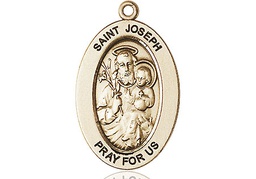 [11058KT] 14kt Gold Saint Joseph Medal