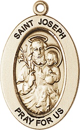 [11058KT] 14kt Gold Saint Joseph Medal