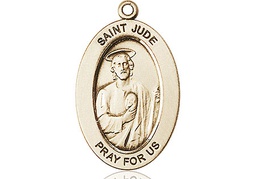 [11060KT] 14kt Gold Saint Jude Thaddeus Medal