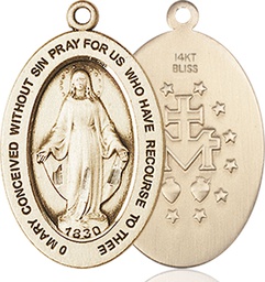 [11078KT] 14kt Gold Miraculous Medal