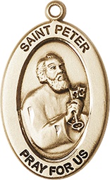 [11090KT] 14kt Gold Saint Peter the Apostle Medal