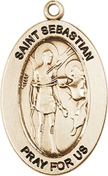 [11100KT] 14kt Gold Saint Sebastian Medal