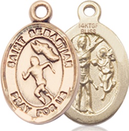 [9610GF] 14kt Gold Filled Saint Sebastian Track and Field Medal