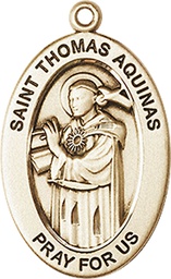 [11108KT] 14kt Gold Saint Thomas Aquinas Medal