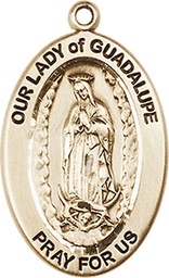 [11206KT] 14kt Gold Our Lady of Guadalupe Medal