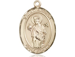 [7293GF] 14kt Gold Filled Saint Aedan of Ferns Medal