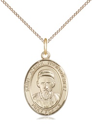 [8329GF/18GF] 14kt Gold Filled Saint Joseph Freinademetz Pendant on a 18 inch Gold Filled Light Curb chain