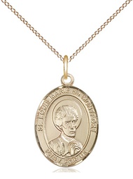 [8330GF/18GF] 14kt Gold Filled Saint Louis Marie de Montfort Pendant on a 18 inch Gold Filled Light Curb chain