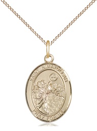 [8339GF/18GF] 14kt Gold Filled Saint Nimatullah Pendant on a 18 inch Gold Filled Light Curb chain
