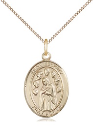 [8341GF/18GF] 14kt Gold Filled Saint Felicity Pendant on a 18 inch Gold Filled Light Curb chain