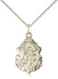 [0822KGF/18GF] 14kt Gold Filled Saint Joseph Pendant on a 18 inch Gold Filled Light Curb chain