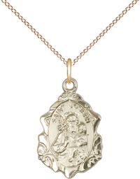 [0822KGF/18GF] 14kt Gold Filled Saint Joseph Pendant on a 18 inch Gold Filled Light Curb chain