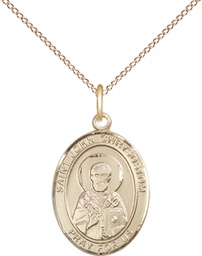 [8357GF/18GF] 14kt Gold Filled Saint John Chrysostom Pendant on a 18 inch Gold Filled Light Curb chain