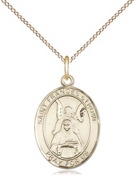 [8365GF/18GF] 14kt Gold Filled Saint Frances of Rome Pendant on a 18 inch Gold Filled Light Curb chain