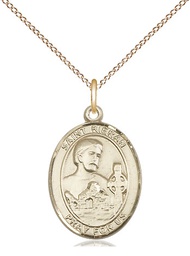 [8367GF/18GF] 14kt Gold Filled Saint Kieran Pendant on a 18 inch Gold Filled Light Curb chain