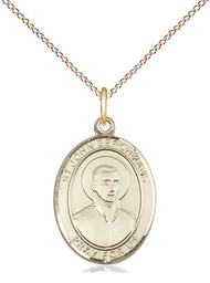 [8370GF/18GF] 14kt Gold Filled Saint John Berchmans Pendant on a 18 inch Gold Filled Light Curb chain