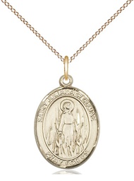 [8372GF/18GF] 14kt Gold Filled Saint Juliana Pendant on a 18 inch Gold Filled Light Curb chain