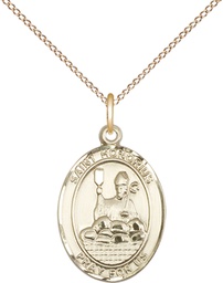 [8376GF/18GF] 14kt Gold Filled Saint Honorius Pendant on a 18 inch Gold Filled Light Curb chain