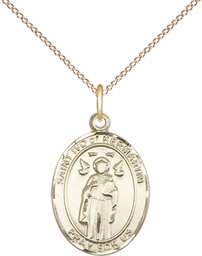 [8384GF/18GF] 14kt Gold Filled Saint Ivo Pendant on a 18 inch Gold Filled Light Curb chain