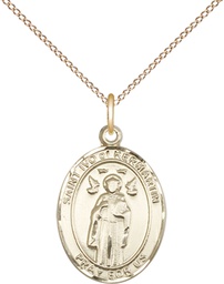 [8384GF/18GF] 14kt Gold Filled Saint Ivo Pendant on a 18 inch Gold Filled Light Curb chain