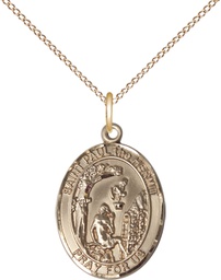 [8394GF/18GF] 14kt Gold Filled Paul the Hermit Pendant on a 18 inch Gold Filled Light Curb chain