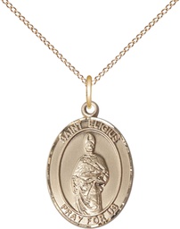 [8402GF/18GF] 14kt Gold Filled Saint Eligius Pendant on a 18 inch Gold Filled Light Curb chain