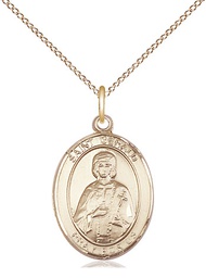 [8404GF/18GF] 14kt Gold Filled Saint Gerald Pendant on a 18 inch Gold Filled Light Curb chain