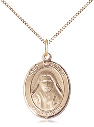 [8406GF/18GF] 14kt Gold Filled Saint Alphonsa Pendant on a 18 inch Gold Filled Light Curb chain