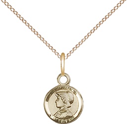 [2339GF/18GF] 14kt Gold Filled Saint Elizabeth Ann Seton Pendant on a 18 inch Gold Filled Light Curb chain