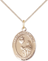 [8420GF/18GF] 14kt Gold Filled Saint Margaret Mary Alacoque Pendant on a 18 inch Gold Filled Light Curb chain