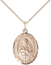 [8426GF/18GF] 14kt Gold Filled Saint Fidelis Pendant on a 18 inch Gold Filled Light Curb chain