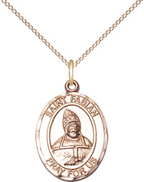 [8427GF/18GF] 14kt Gold Filled Saint Fabian Pendant on a 18 inch Gold Filled Light Curb chain