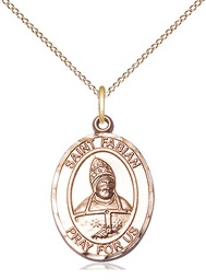 [8427GF/18GF] 14kt Gold Filled Saint Fabian Pendant on a 18 inch Gold Filled Light Curb chain