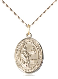 [8432GF/18GF] 14kt Gold Filled Saint Claude de la Colombiere Pendant on a 18 inch Gold Filled Light Curb chain