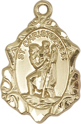 [0822CGF] 14kt Gold Filled Saint Christopher Medal