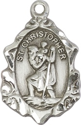 [0822CSS] Sterling Silver Saint Christopher Medal