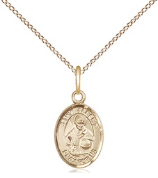 [9001GF/18GF] 14kt Gold Filled Saint Albert the Great Pendant on a 18 inch Gold Filled Light Curb chain