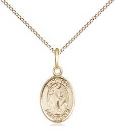 [9002GF/18GF] 14kt Gold Filled Saint Ann Pendant on a 18 inch Gold Filled Light Curb chain