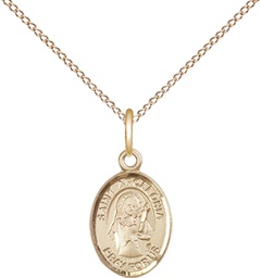 [9005GF/18GF] 14kt Gold Filled Saint Apollonia Pendant on a 18 inch Gold Filled Light Curb chain