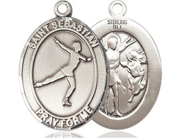 [7177SS] Sterling Silver Saint Sebastian Figure Skating Medal