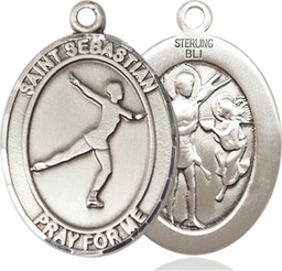 [7177SS] Sterling Silver Saint Sebastian Figure Skating Medal