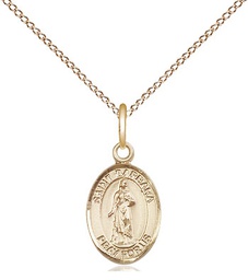 [9006GF/18GF] 14kt Gold Filled Saint Barbara Pendant on a 18 inch Gold Filled Light Curb chain