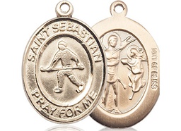 [7178GF] 14kt Gold Filled Saint Sebastian Field Hockey Medal