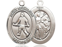 [7178SS] Sterling Silver Saint Sebastian Field Hockey Medal