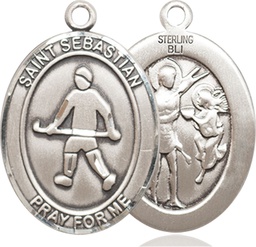 [7178SS] Sterling Silver Saint Sebastian Field Hockey Medal