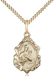 [0822GGF/18G] 14kt Gold Filled Saint Gerard Pendant on a 18 inch Gold Plate Light Curb chain