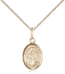 [9009GF/18GF] 14kt Gold Filled Saint Boniface Pendant on a 18 inch Gold Filled Light Curb chain