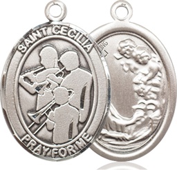 [7179SS] Sterling Silver Saint Cecilia Marching Band Medal