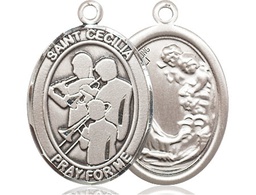 [7179SS] Sterling Silver Saint Cecilia Marching Band Medal