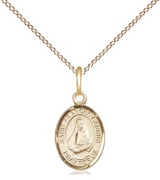 [9011GF/18GF] 14kt Gold Filled Saint Frances Cabrini Pendant on a 18 inch Gold Filled Light Curb chain